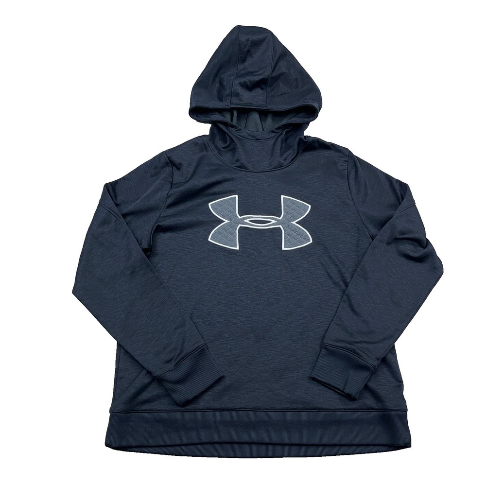 Under Armour Hoodie Girls Large Black Storm Sweatshirt Sweater Loose Fit Youth